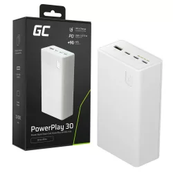   GreenCell PowerPlay 30 Fehér power bank 30 000mAh 22.5W 4 port