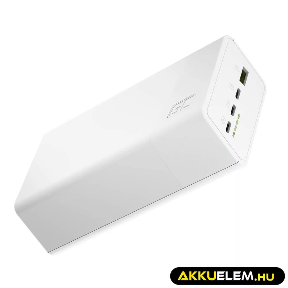 GreenCell PowerPlay 30 Fehér power bank 30 000mAh 22.5W 4 port