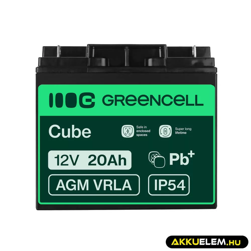 GreenCell AGM VRLA 12V 20Ah akkumulátor fűnyírókhoz robogókhoz hajókhoz