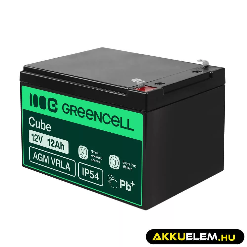 GreenCell AGM VRLA 12V 12Ah akkumulátor riasztókhoz