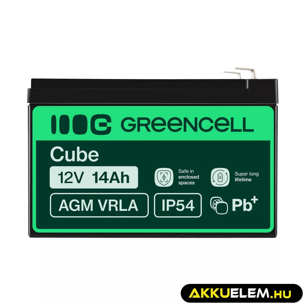 GreenCell AGM VRLA 12V 14Ah akkumulátor riasztókhoz