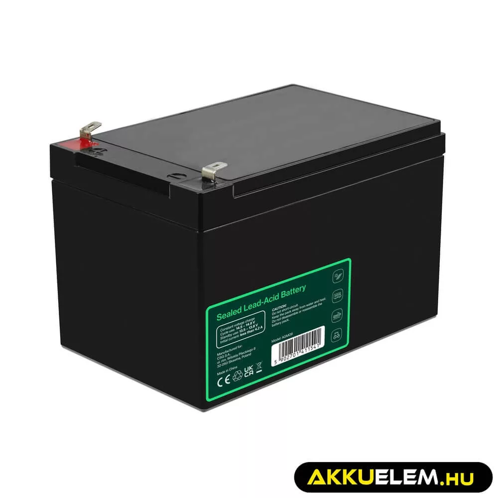 GreenCell AGM VRLA 12V 14Ah akkumulátor riasztókhoz