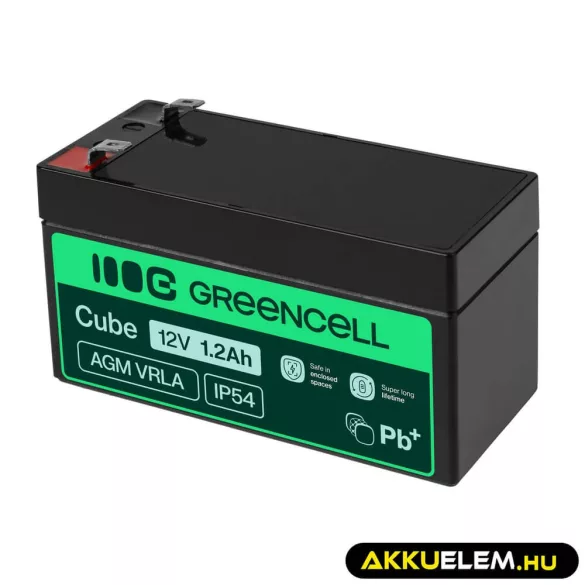 GreenCell AGM VRLA 12V 1.2Ah zselés akkumulátor - GreenCell