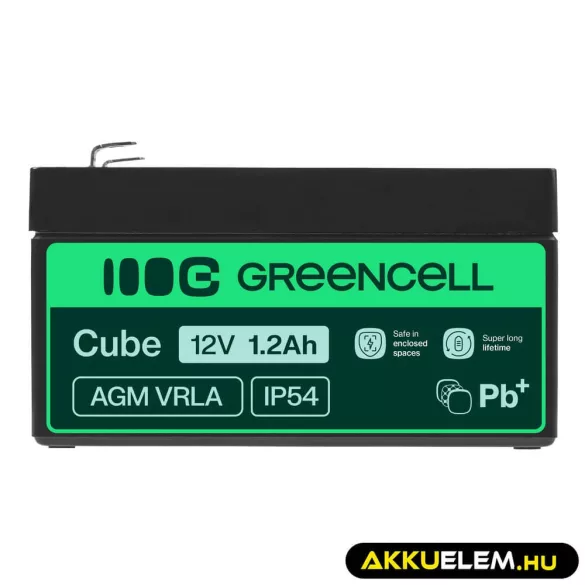 GreenCell AGM VRLA 12V 1.2Ah zselés akkumulátor - GreenCell