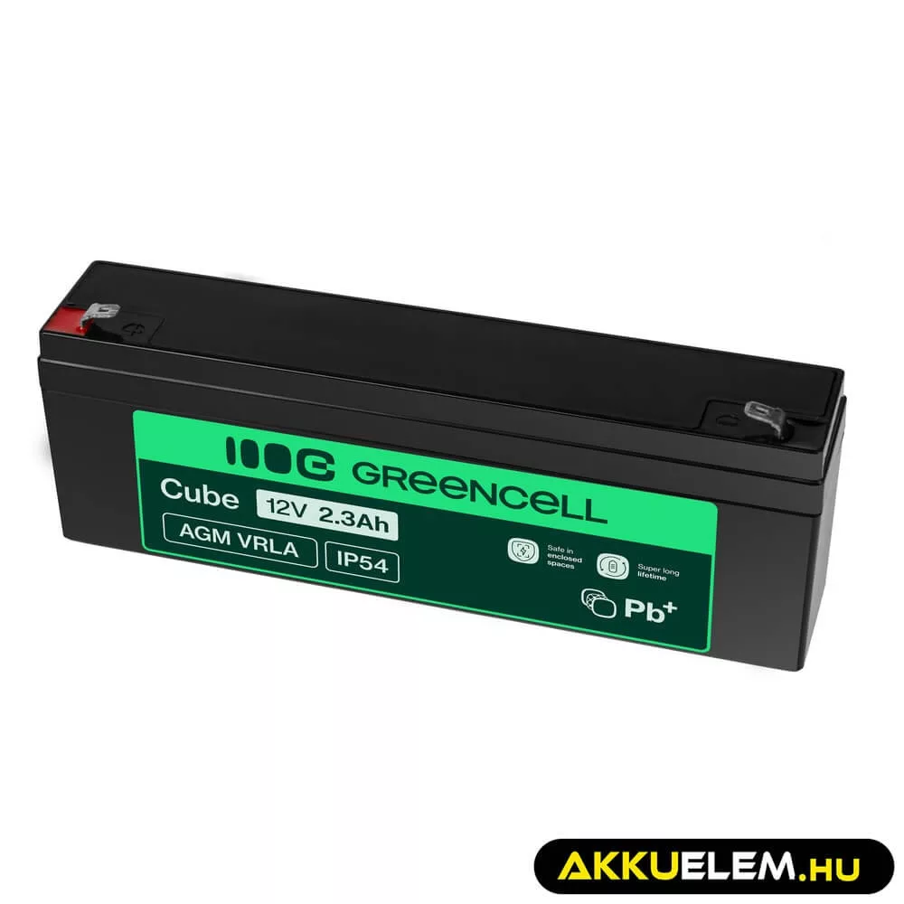 GreenCell AGM VRLA 12V 2.3Ah akkumulátor riasztókhoz