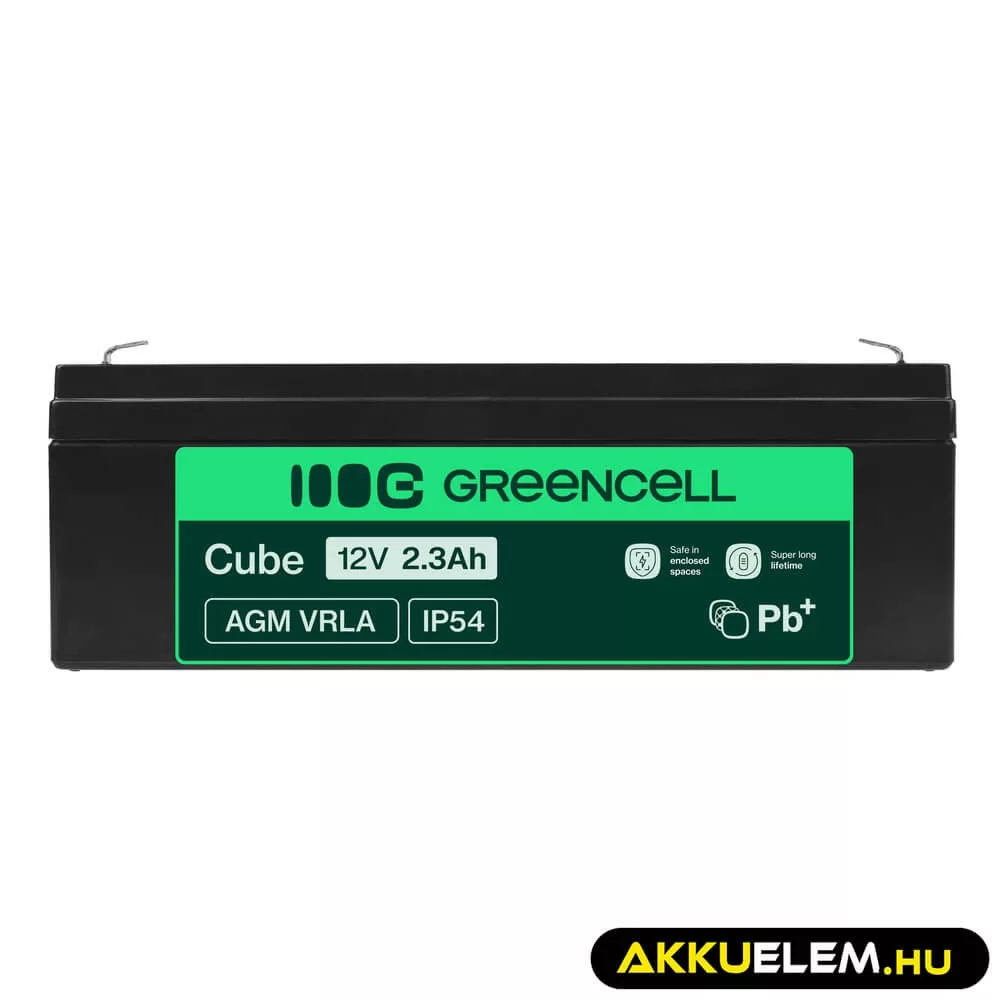 GreenCell AGM VRLA 12V 2.3Ah akkumulátor riasztókhoz
