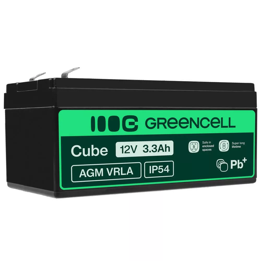 GreenCell AGM VRLA 12V 3.3Ah akkumulátor riasztókhoz