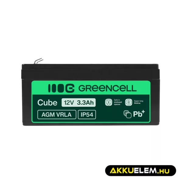 GreenCell AGM VRLA 12V 3.3Ah zselés akkumulátor - GreenCell