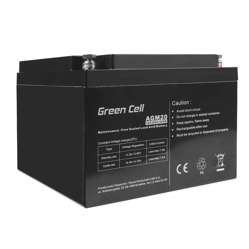 GreenCell AGM akkumulátor 12V 26Ah