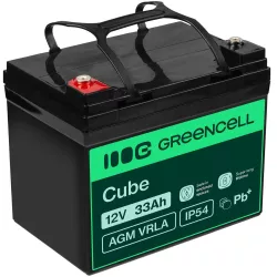  GreenCell AGM VRLA 12V 33Ah akkumulátor fűnyírókhoz robogókhoz hajókhoz