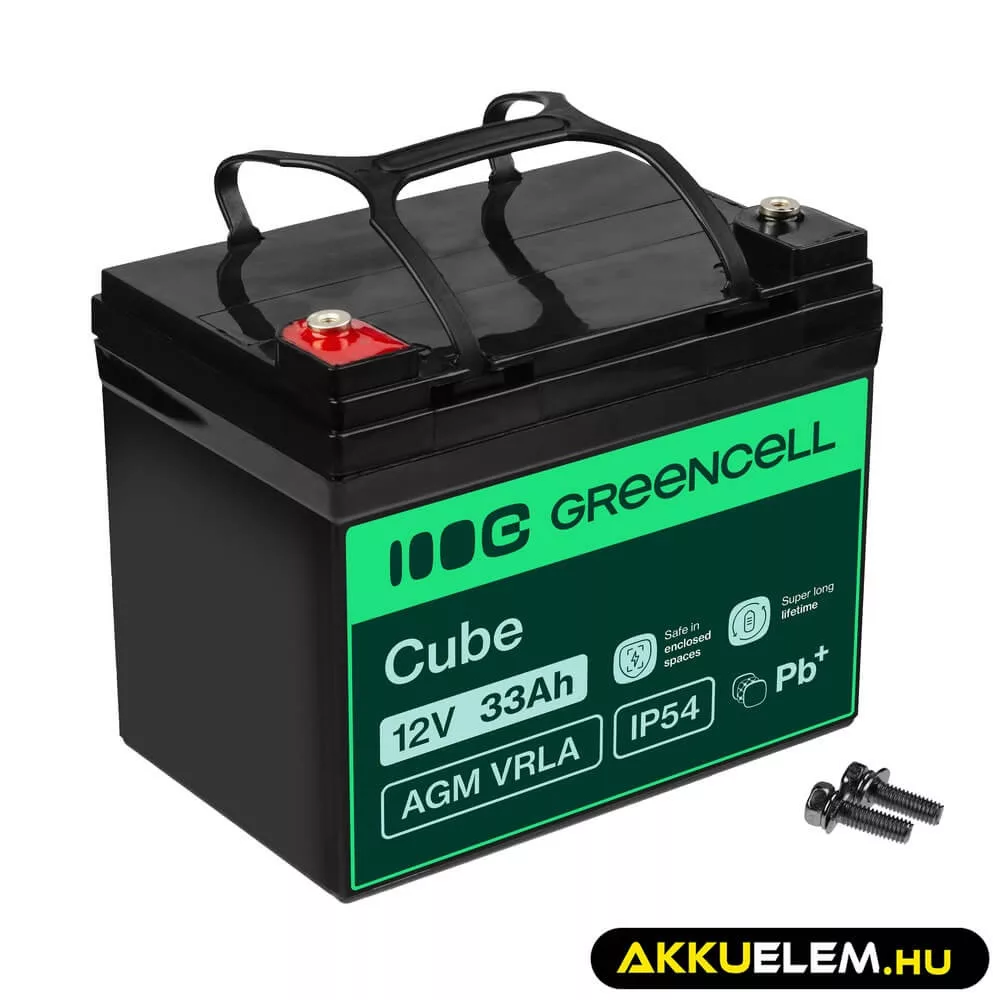 GreenCell AGM VRLA 12V 33Ah akkumulátor fűnyírókhoz robogókhoz hajókhoz