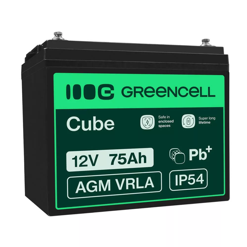   GreenCell AGM VRLA 12V 75Ah akkumulátor napelemes rendszerekhez hajókhoz