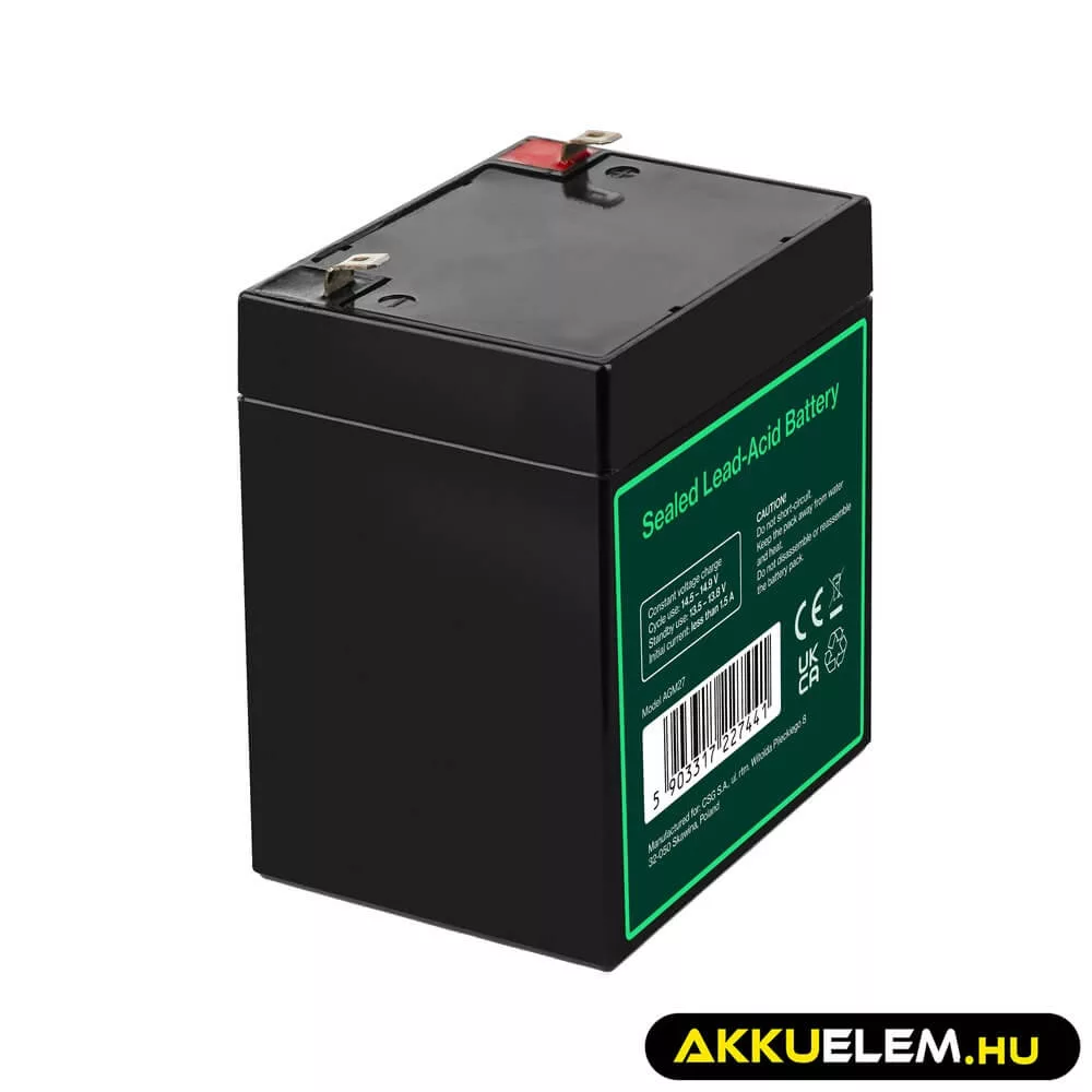GreenCell AGM VRLA 12V 5Ah akkumulátor riasztókhoz