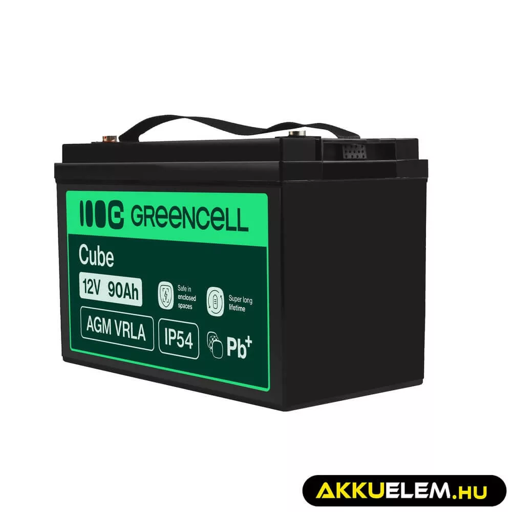 GreenCell AGM VRLA 12V 90Ah akkumulátor napelemes rendszerekhez hajókhoz