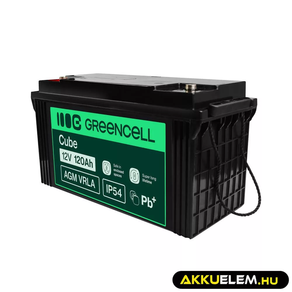 GreenCell AGM VRLA 12V 120Ah akkumulátor napelemes rendszerekhez hajókhoz