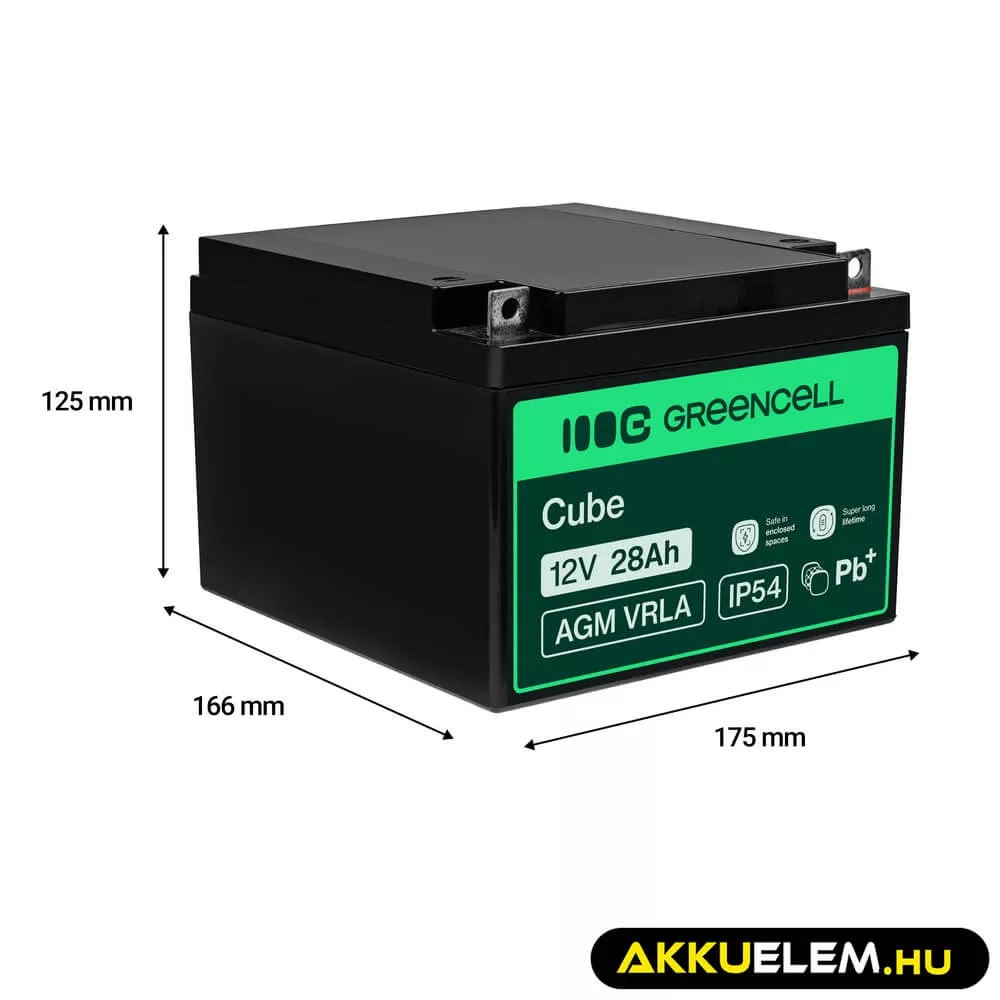 GreenCell AGM VRLA 12V 26Ah akkumulátor fűnyírókhoz robogókhoz hajókhoz
