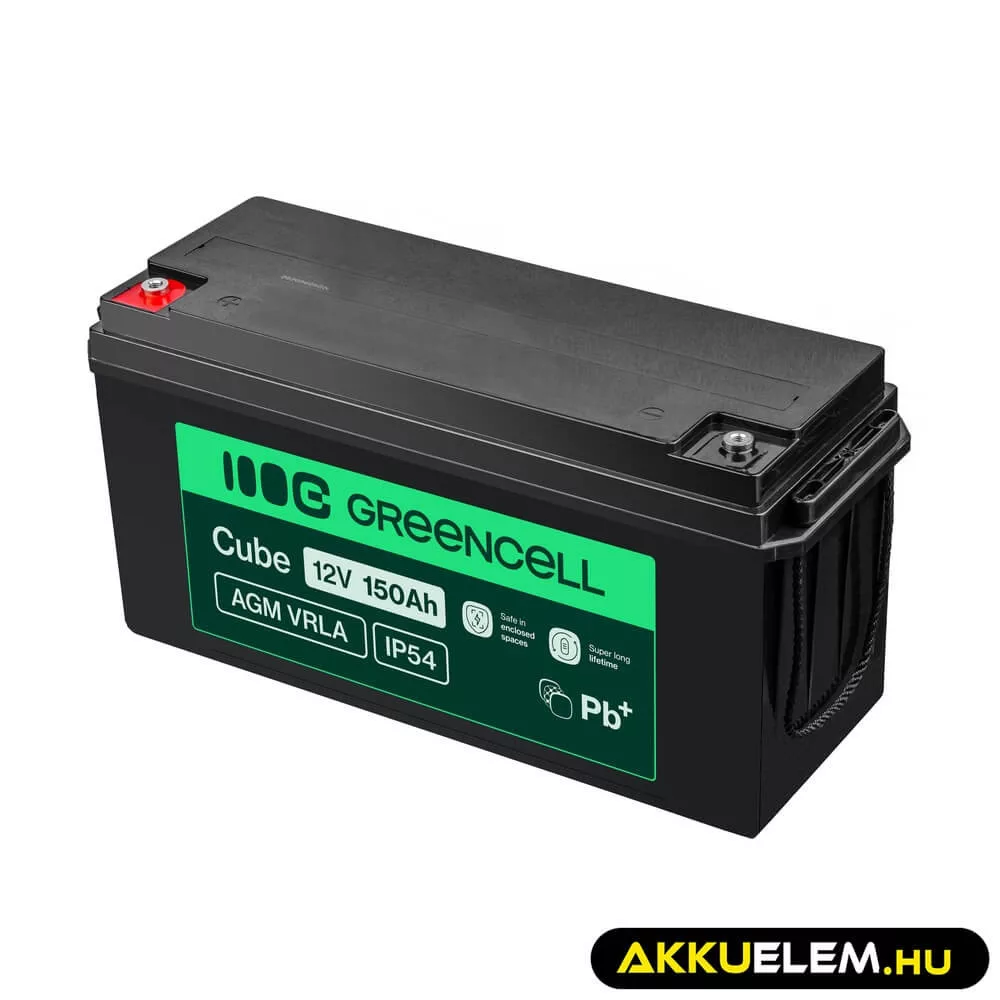 GreenCell AGM VRLA 12V 150Ah akkumulátor napelemes rendszerekhez hajókhoz