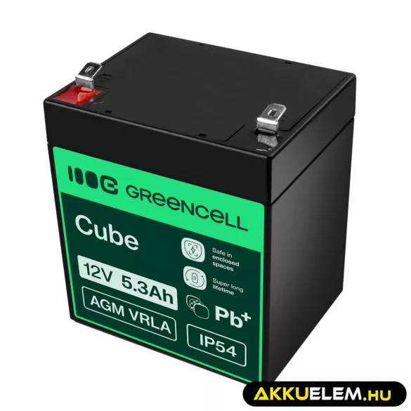 GreenCell AGM VRLA 12V 5.3Ah zselés akkumulátor - GreenCell
