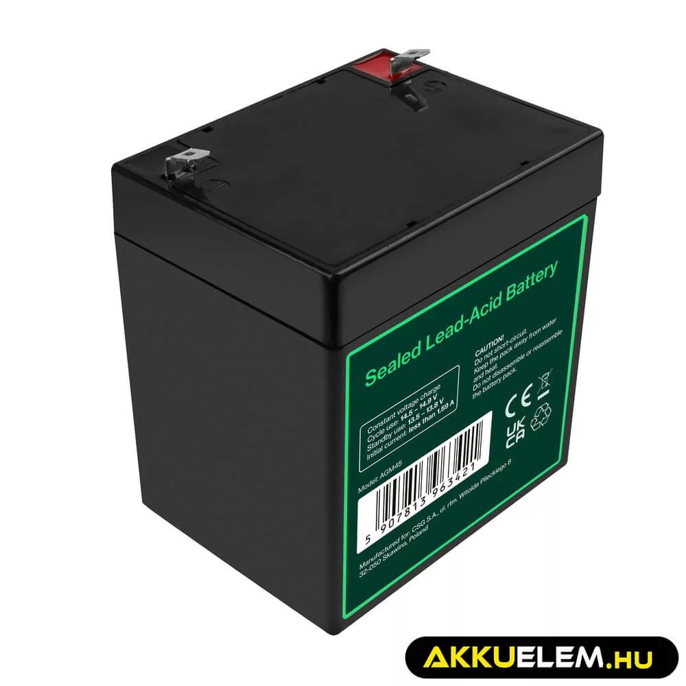 GreenCell AGM VRLA 12V 5.3Ah akkumulátor riasztókhoz
