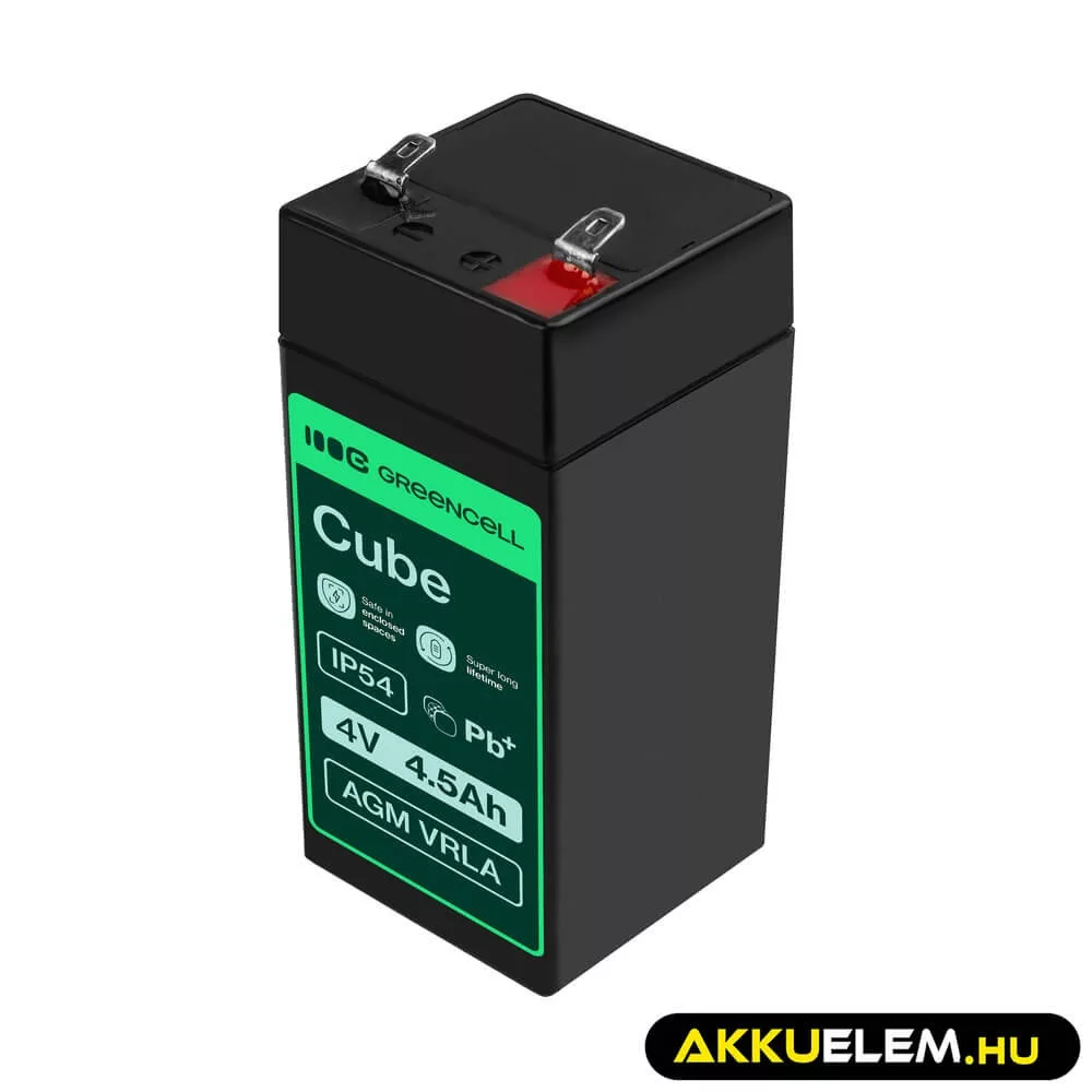 GreenCell AGM VRLA 4V 4.5Ah akkumulátor riasztókhoz