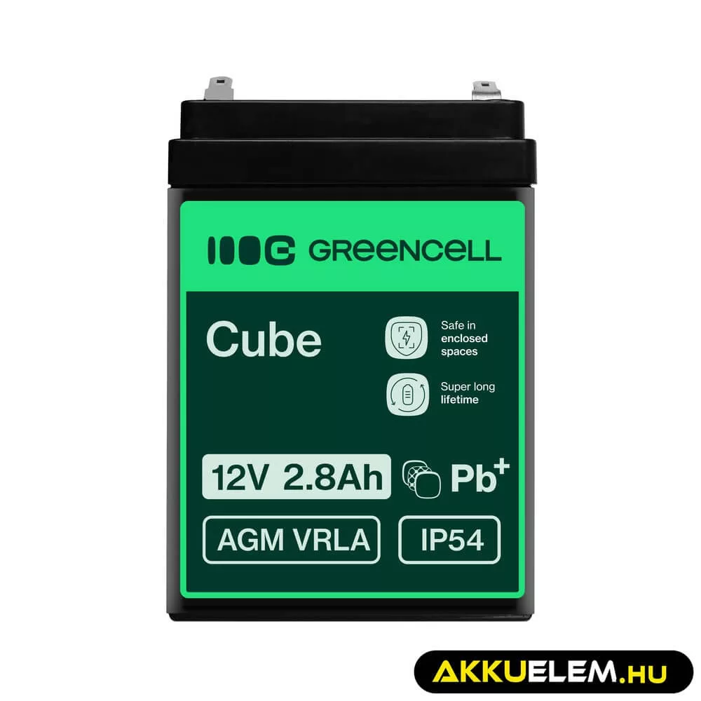 GreenCell AGM VRLA 12V 2.8Ah akkumulátor riasztókhoz