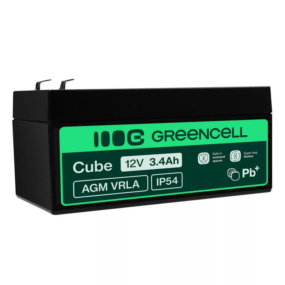 GreenCell AGM VRLA 12V 3.4Ah akkumulátor riasztókhoz