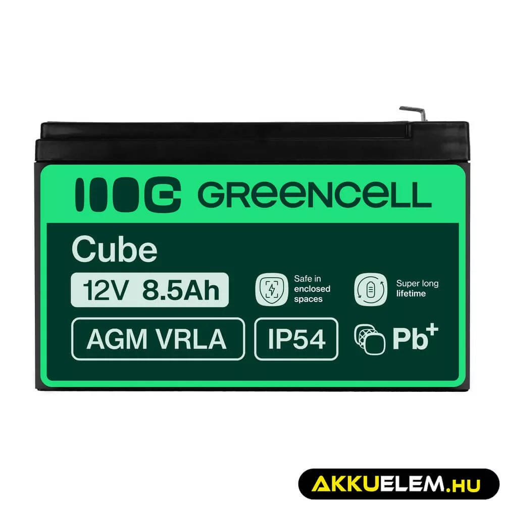 GreenCell AGM VRLA 12V 8.5Ah akkumulátor riasztókhoz