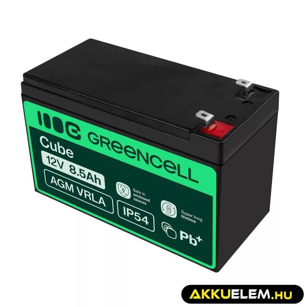 GreenCell AGM VRLA 12V 8.5Ah akkumulátor riasztókhoz