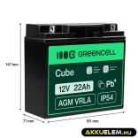 GreenCell AGM VRLA 12V 22Ah akkumulátor hajókhoz robogókhoz - GreenCell