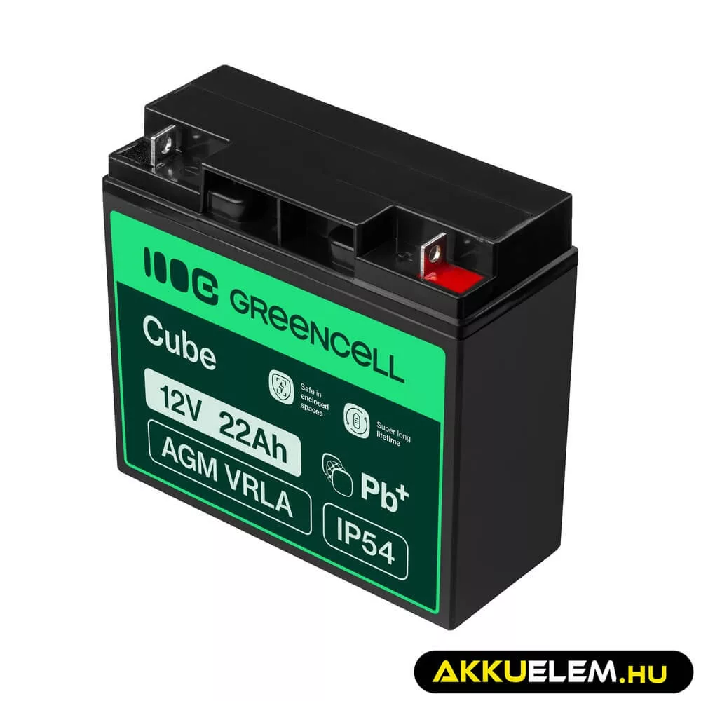 GreenCell AGM VRLA 12V 22Ah akkumulátor hajókhoz robogókhoz
