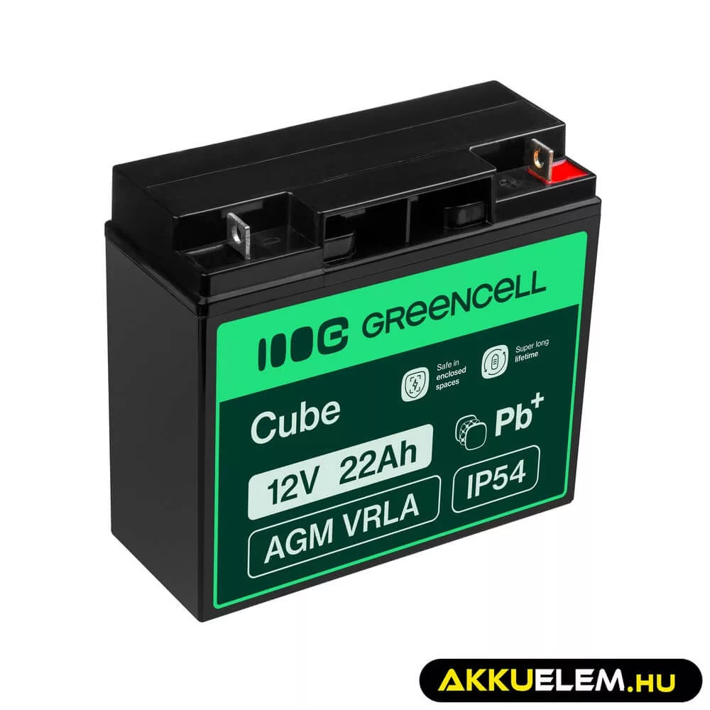 GreenCell AGM VRLA 12V 22Ah akkumulátor hajókhoz robogókhoz
