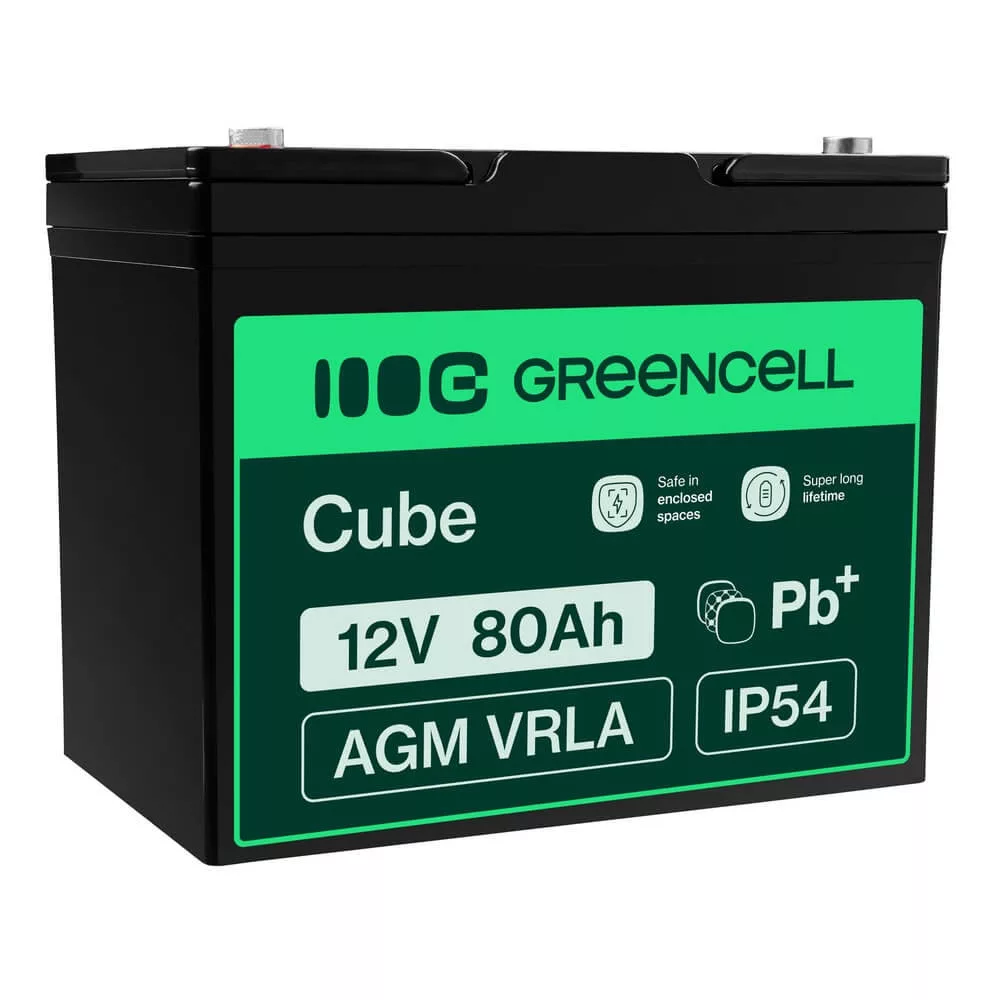   GreenCell AGM VRLA 12V 80Ah akkumulátor hajókhoz robogókhoz fűnyírókhoz