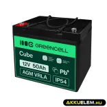 GreenCell AGM VRLA 12V 50Ah akkumulátor hajókhoz robogókhoz fűnyírókhoz - GreenCell