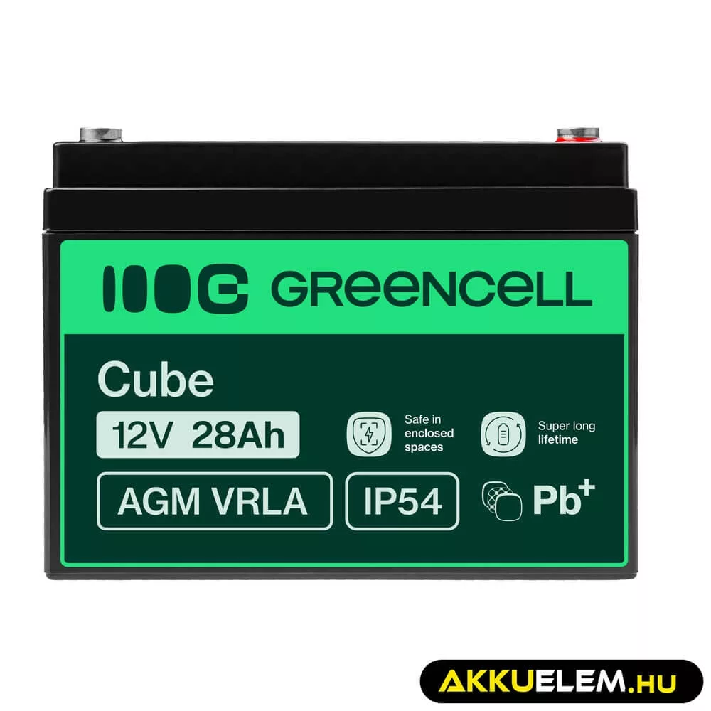 GreenCell AGM VRLA 12V 28Ah akkumulátor hajókhoz robogókhoz