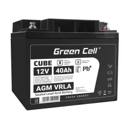   GreenCell CUBE AGM IP54 12V 40Ah VRLA akkumulátor Gel Deep Cycle robogókhoz fűnyírókhoz hajókhoz