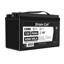   GreenCell CUBE AGM IP54 12V 90Ah VRLA akkumulátor Gel Deep Cycle robogókhoz fűnyírókhoz hajókhoz