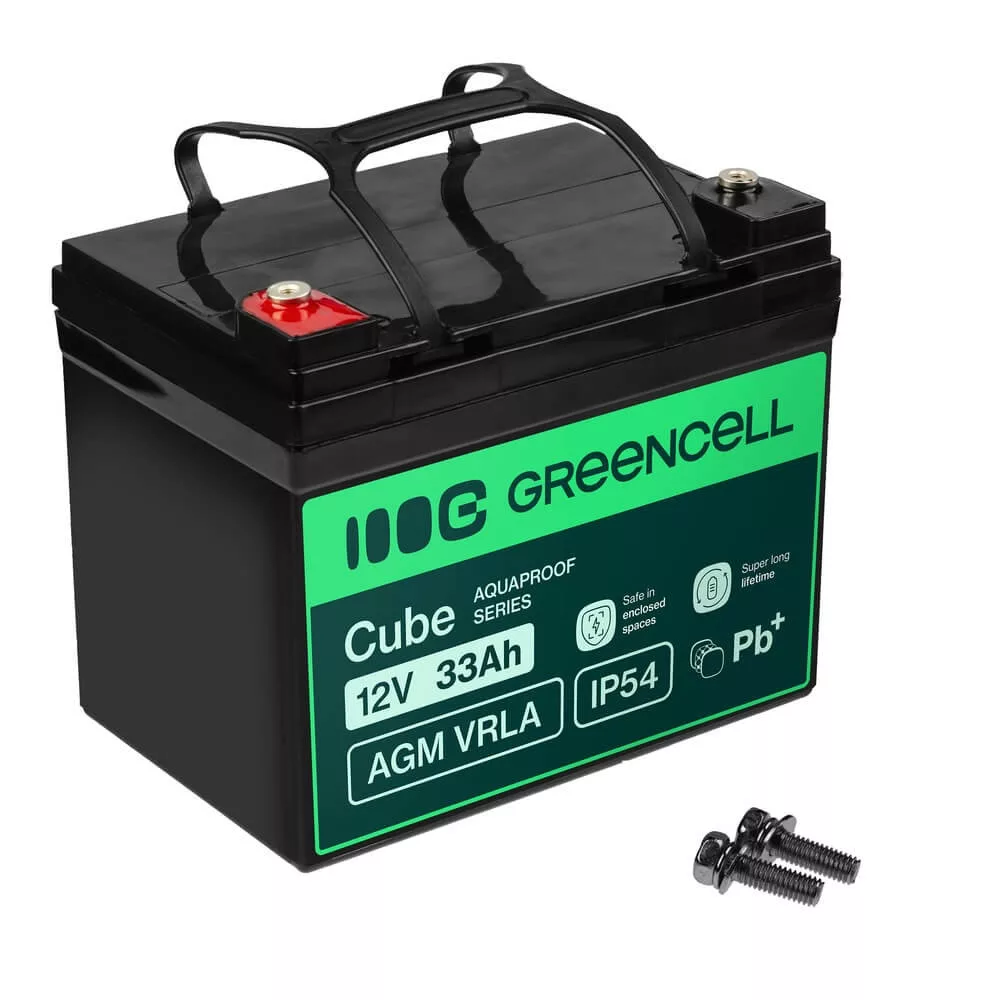 GreenCell Cube AGM VRLA IP54 12V 33Ah akkumulátor fűnyírókhoz robogókhoz hajókhoz GreenCell Cube AGM VRLA IP54 12V 33Ah akkumulátor fűnyírókhoz robogókhoz hajókhoz