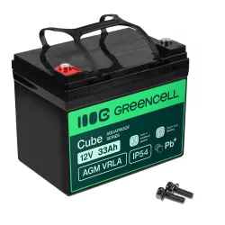   GreenCell Cube AGM VRLA IP54 12V 33Ah akkumulátor fűnyírókhoz robogókhoz hajókhoz