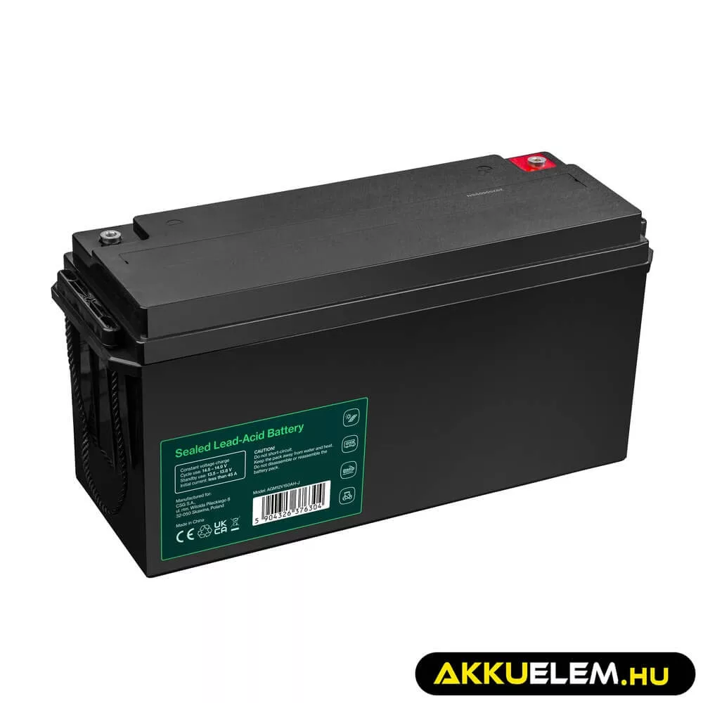 GreenCell Cube AGM VRLA IP54 12V 150Ah akkumulátor napelemes rendszerekhez hajókhoz