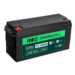   GreenCell Cube AGM VRLA IP54 12V 250Ah akkumulátor napelemes rendszerekhez hajókhoz