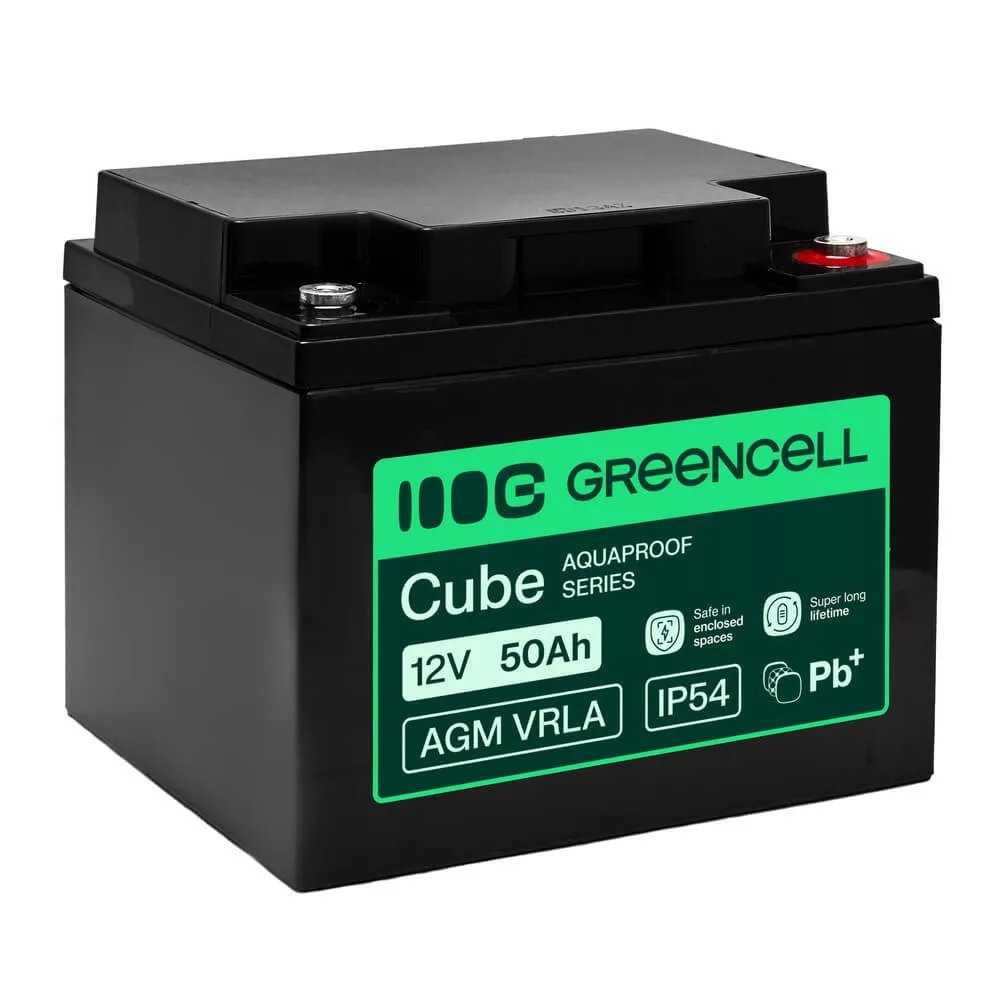   GreenCell AGM VRLA 12V 50Ah akkumulátor UPS-ekhez lakóautókhoz (197x166x170mm)