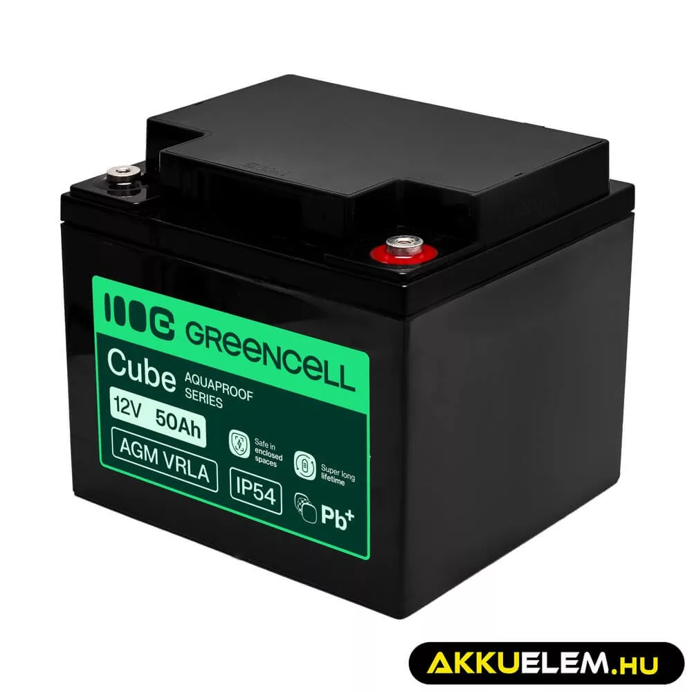 GreenCell AGM VRLA 12V 50Ah akkumulátor UPS-ekhez lakóautókhoz (197x166x170mm)