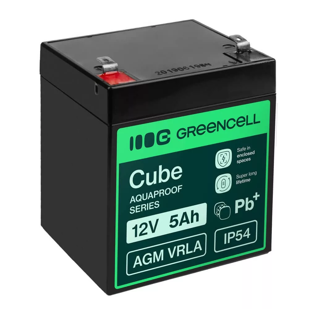 GreenCell AGM VRLA 12V 5Ah akkumulátor (91x70x102mm)