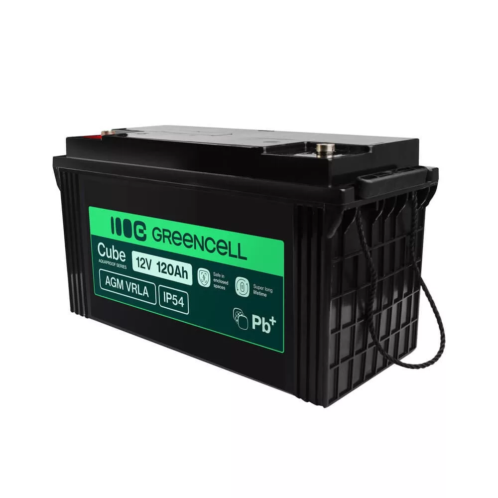 GreenCell AGM VRLA 12V 120Ah akkumulátor hajókhoz napelemes rendszerekhez (173x406x233mm)
