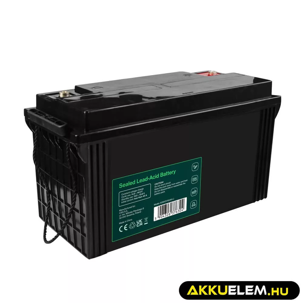 GreenCell AGM VRLA 12V 120Ah akkumulátor hajókhoz napelemes rendszerekhez (173x406x233mm)