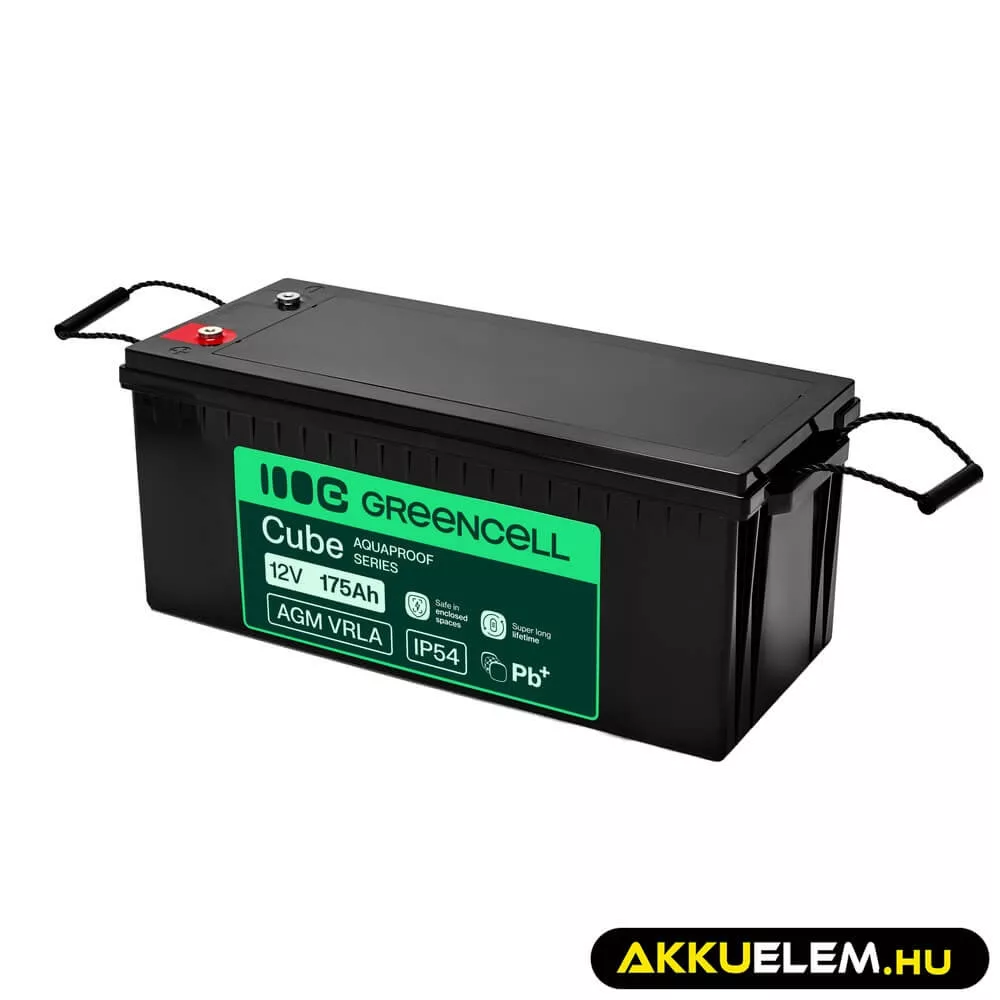 GreenCell AGM VRLA 12V 175Ah akkumulátor hajókhoz napelemes rendszerekhez (532x207x220mm)