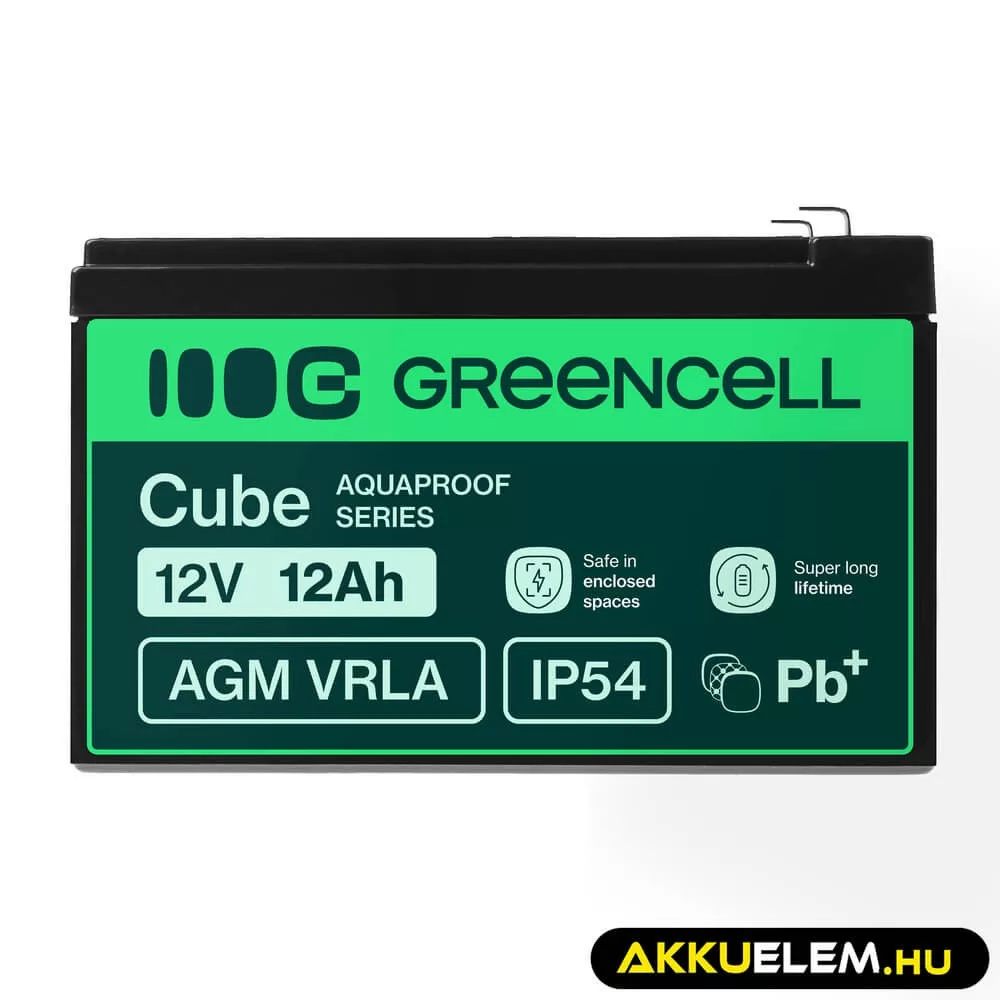 GreenCell AGM VRLA 12V 12Ah akkumulátor (152x99x100mm)