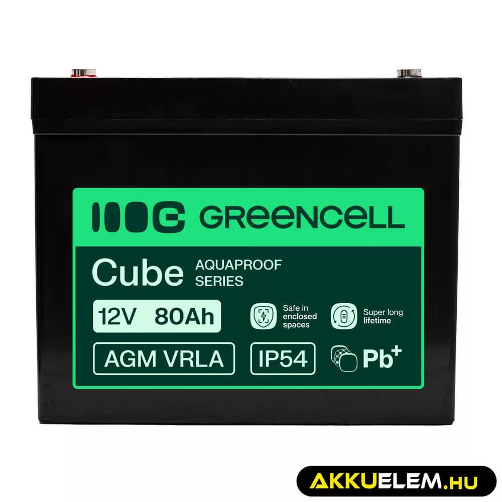 GreenCell AGM VRLA 12V 80Ah akkumulátor UPS-ekhez lakóautókhoz (260x168x216mm)