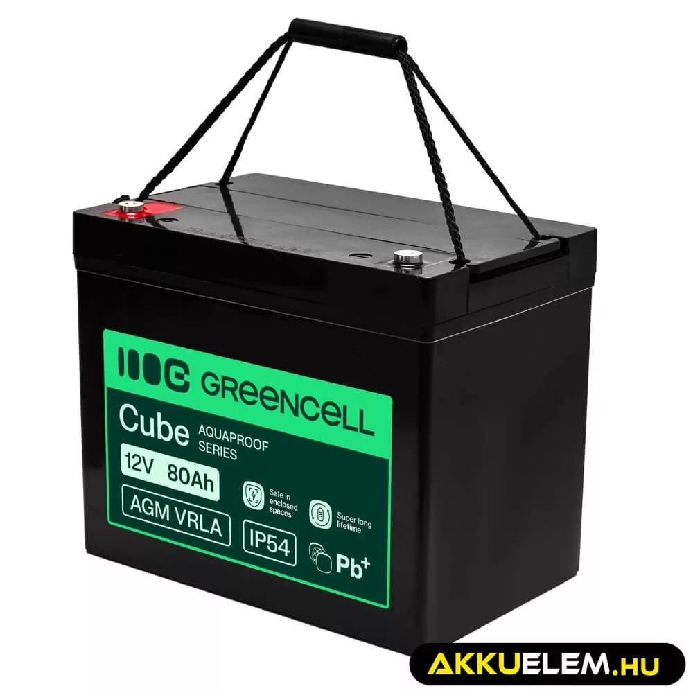 GreenCell AGM VRLA 12V 80Ah akkumulátor UPS-ekhez lakóautókhoz (260x168x216mm)