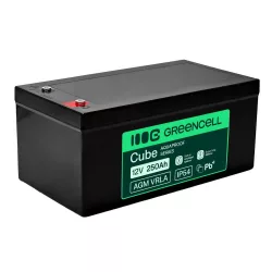   GreenCell AGM VRLA 12V 250Ah akkumulátor hajókhoz napelemes rendszerekhez (520x268x225mm)